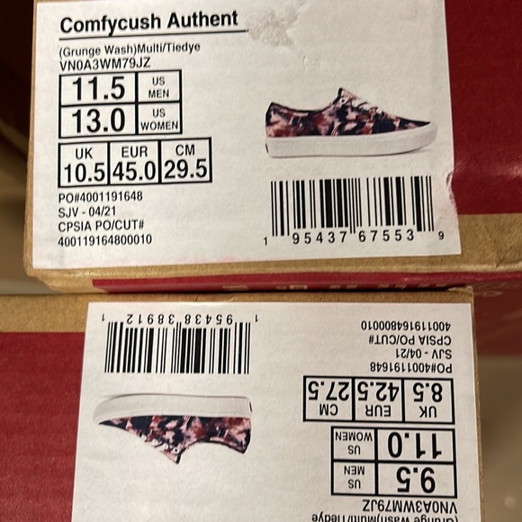 Vans Comfycush Authentic Grunge Wash Multi / Tiedye Men’s - Picture 16 of 16